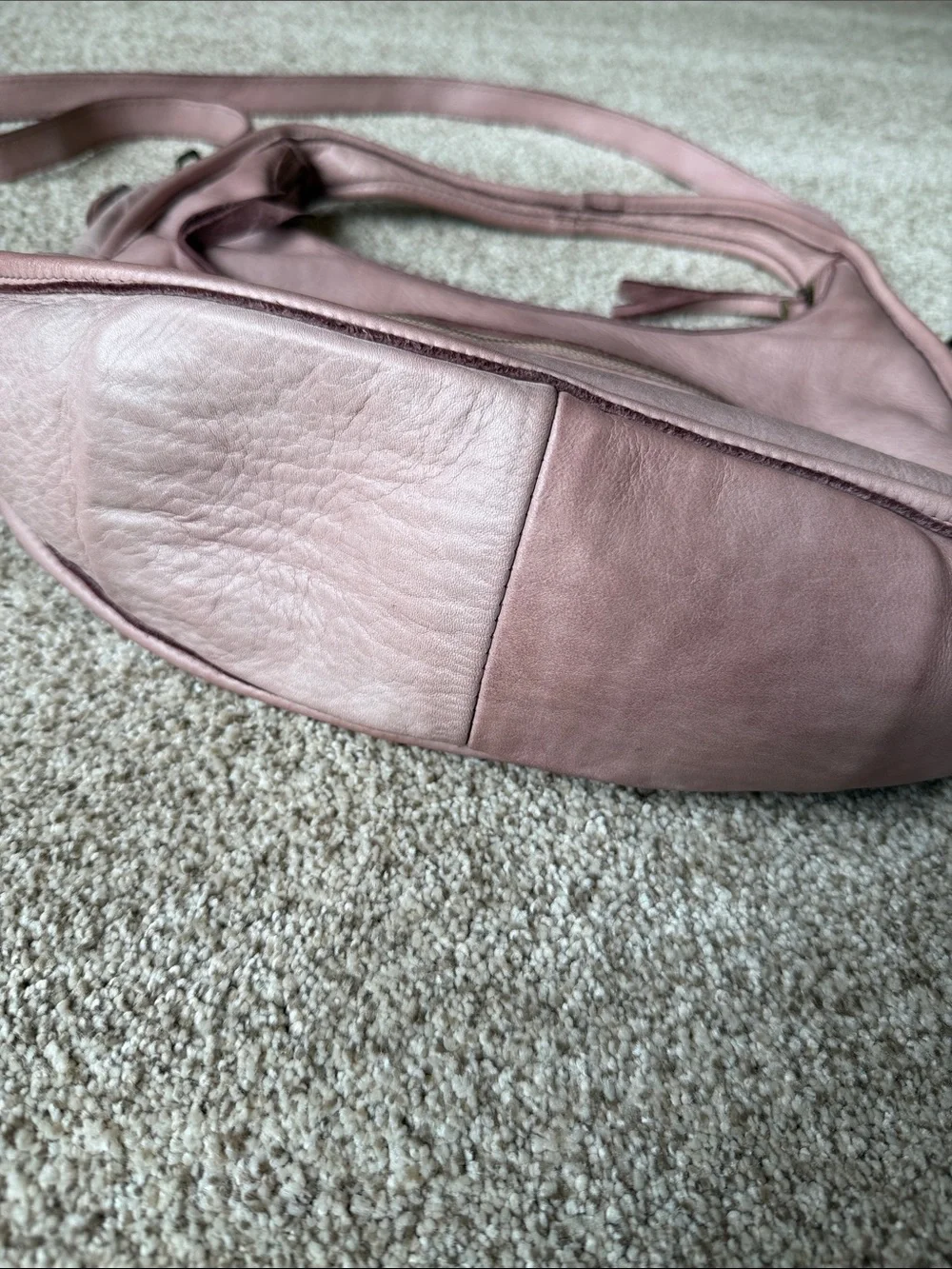 Sundance Made in Italy Dusty Rose Bag with Crossbody Strap